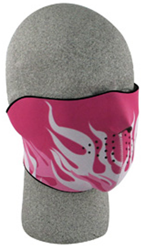 Pink & White Flames, Half Face Mask